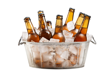 beer bottle with ice isolated on transparent background Remove png, Clipping Path, pen tool