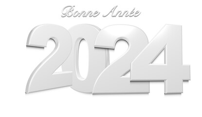 2024 3D blanc fond blanc