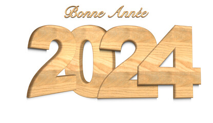 2024 3D chene clair fond blanc