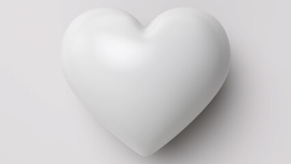 The minimal white heart on the white background, Minimalistic White Heart on a Pure White Surface, Elegant White Heart on a Clean Background