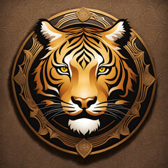Obraz premium tiger head illustration. Generative AI