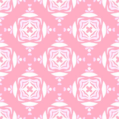 Pink damask vector graphic design. Persian abstract flower vector seamless pattern