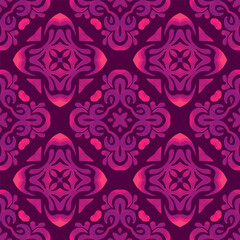 Pink and purple damask seamless pattern luxury