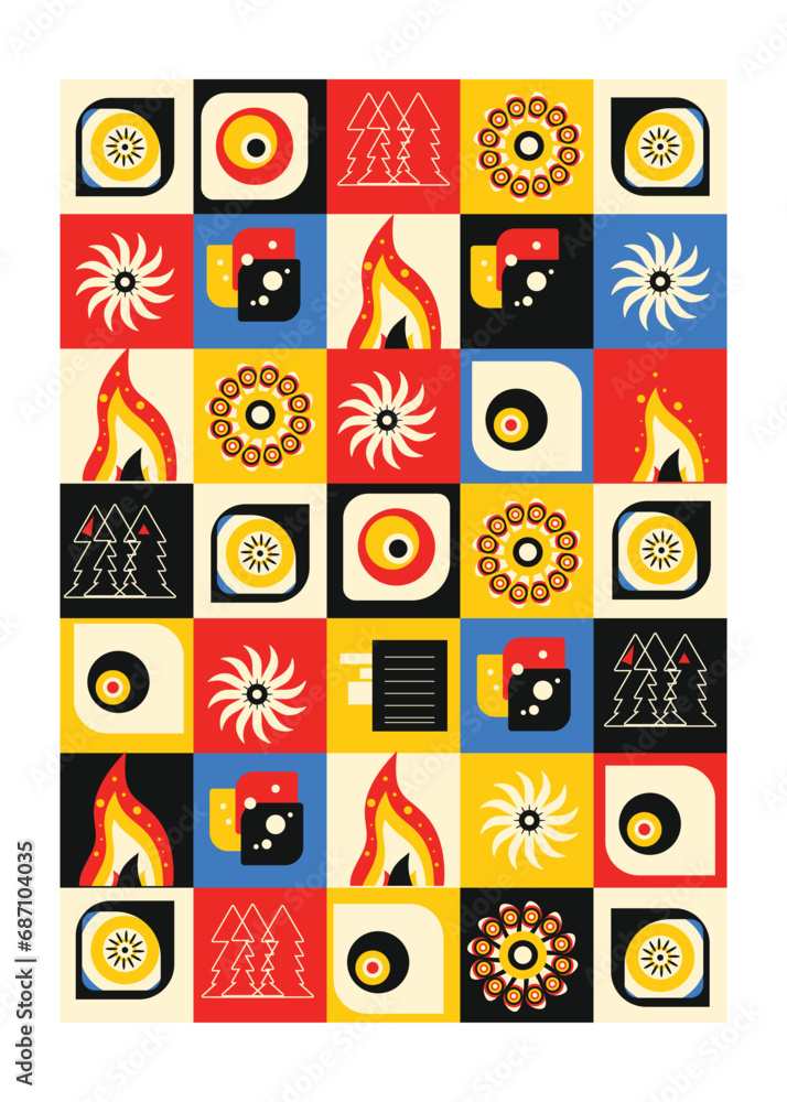 Poster neo geo pattern background design vector, abstract pattern background design