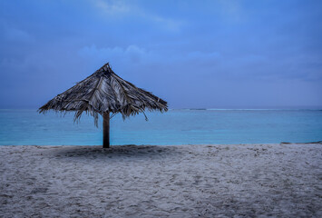 Lakshadweep sweep island beach with umbrella