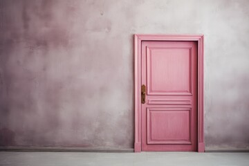 pink old closed door house entrance