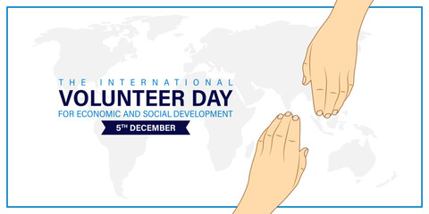 Vector illustration of International Volunteer Day social media feed template