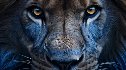 Fotobehang Bluewing lion look extreme close up photography © Pic