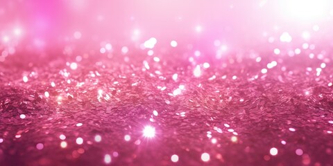 Banner with a background image of pink sequins, Christmas background