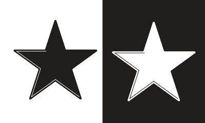 black and white stars on white and black background