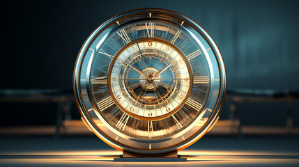 luxury and premium glass clock, time is running out concept
