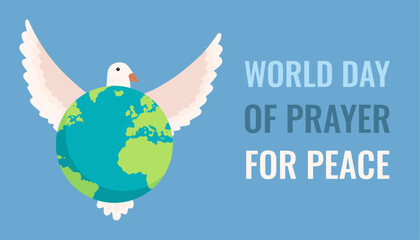 World Day of Prayer for Peace. Vector illustration for banners, posters, wallpapers, media, print.