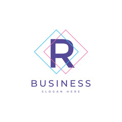 Naklejka premium letter r logo modern minimal vector graphic