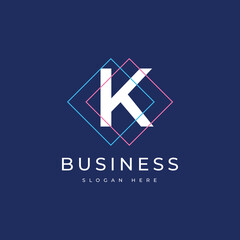 letter k logo modern minimal vector graphic