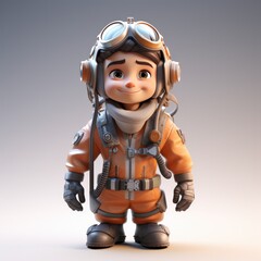 3d cartoon Character of Pilot