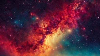 Fototapeten Celestial multicolor sky full of stars  , science nebula milky way  infinity earth solar  © Raven