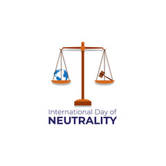 Vector illustration of Day of Neutrality social media feed template