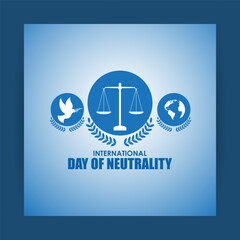 Vector illustration of Day of Neutrality social media feed template