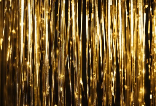 Metallic gold foil tinsel fringe decoration curtain Birthday wedding Christmas New Year party decor