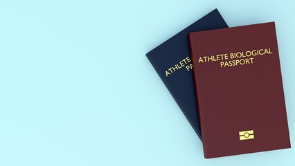 Athlete Biological Passport (ABP) is an individual, electronic record for each person, in which the results of all doping tests collected over a period of time, 3D rendering