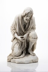 Fototapeta na wymiar An antique sculpture of a beggar man.