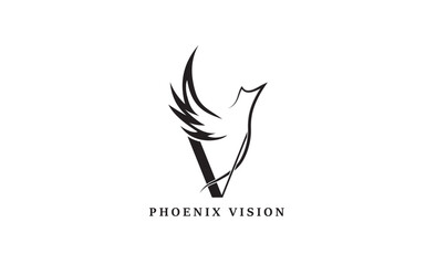 Fototapeta na wymiar Phoenix vision, luxury, modern, lettermark