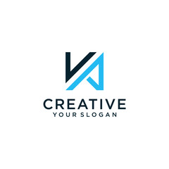 Fototapeta premium v and a logo design with monogram