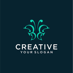butterfly logo design with luxury