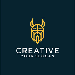 viking logo design with luxury
