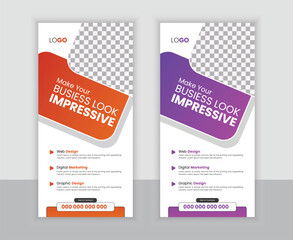 Modern creative corporate business dl flyer or rack card.