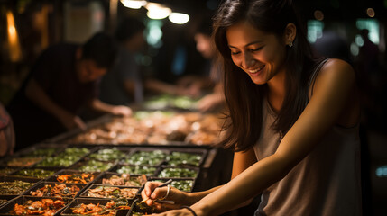 woman in the night market