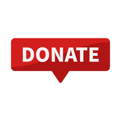 Donate In Red Rectangle Shape For Philanthropy Event Donation
