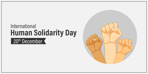 Vector illustration of International Human Solidarity Day social media feed template