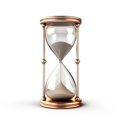 Classic Hourglass with Copper Finish Isolated on White