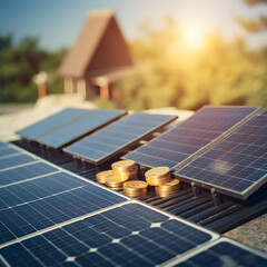 Solar Panel Financing: Images representing financing options for solar panel installations, including solar loans and government incentives