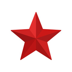 A decorative red star isolated on transparent background