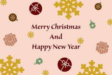 Merry Christmas and happy new year wishes greeting card, abstract background, graphic design illustration wallpaper 