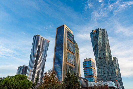 Istanbul, Turkey - December 2, 2023: Istanbul Financial Center (IFC) in Atasehir, Istanbul, Turkey. Global financial services hub. Modern business center skyscrapers in Istanbul.