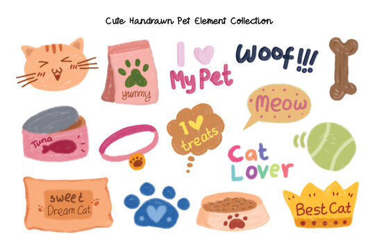 Cute Hand Drawn Pet Element