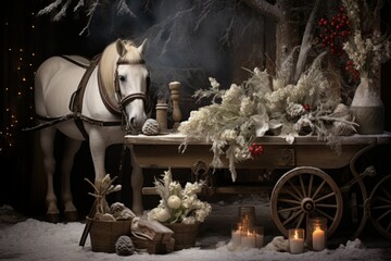 Obraz premium Christmas Sleigh Rides - Generative AI