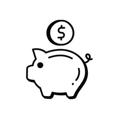 Piggy bank icon vector stock ilustration