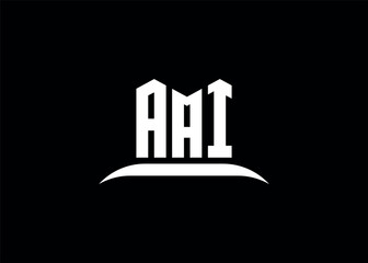 AAI letter logo design on creative BLACK background
