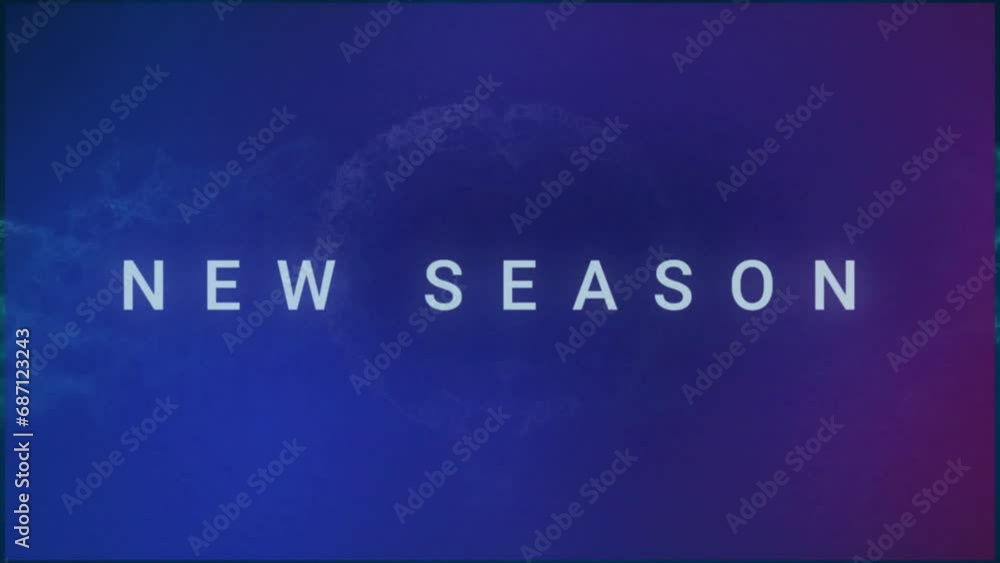 Poster animation of new season text and rotating digital human brain over abstract background