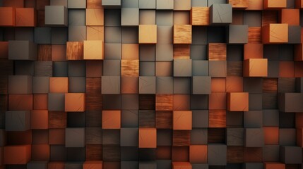 AI illustration of alternating squares in a striking combination of orange and black.