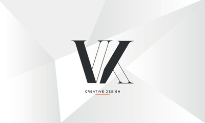 Alphabet letters VK or KV logo monogram