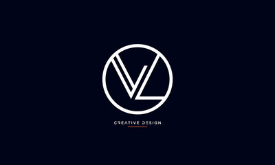 Alphabet letters VL or LV logo monogram