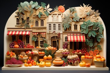 Fototapeta premium Holiday Market Food - Generative AI