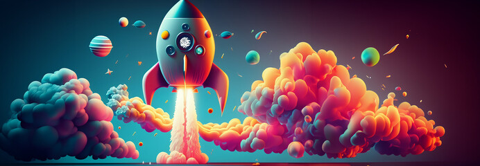 Super realistic space travel and super colorful Illustrations that go beyond the computer,...