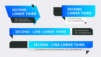 Set of lower third or television news bar design template isolated on white background.