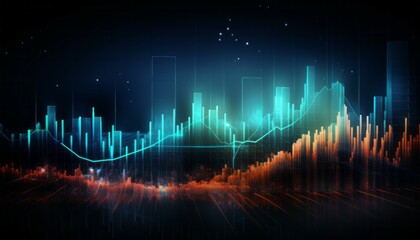 Abstract business financial candle stick graph chart of stock market investment trading - obrazy, fototapety, plakaty